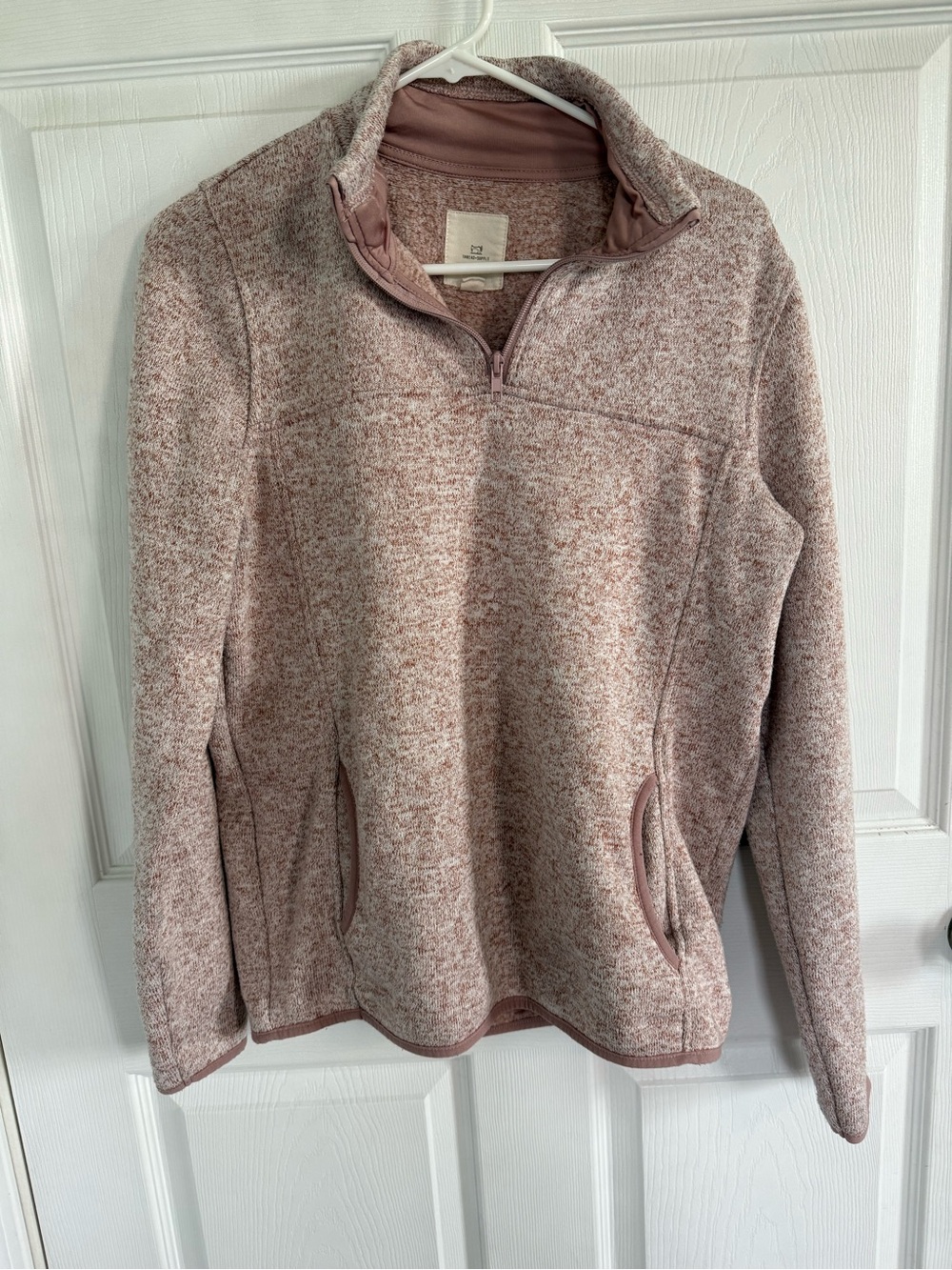 Thread & Supply Sweatshirt Large Heathered Fall Cozy Comfort Quarter Zip